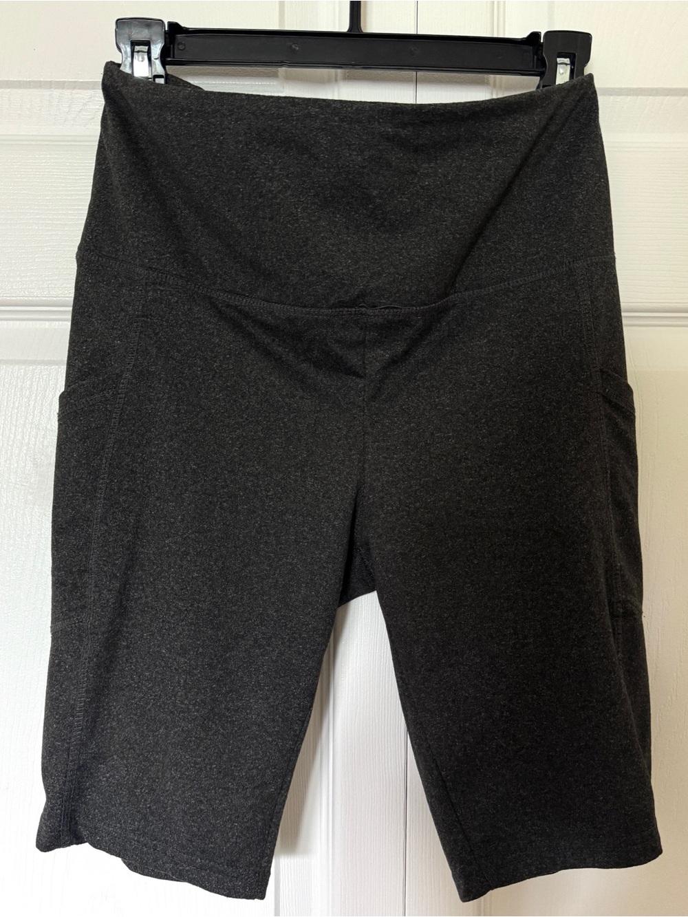 Dark Grey Biker Shorts With Pockets
